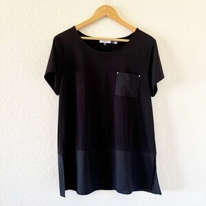 Calvin Klein pocket tunic blouse hem split size Large